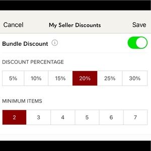 Seller discount 20% on two or more items